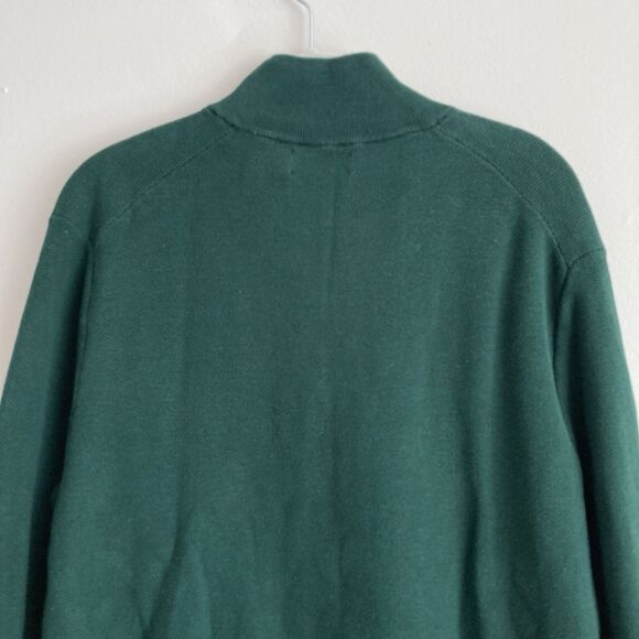 Polo Ralph Lauren Mens 1/4 Zip Green Sweater Size Large 100% Cotton Preppy - Picture 7 of 10